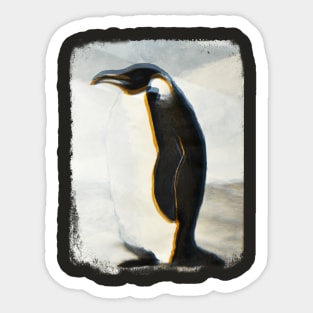 Penguin Painting Glitch Sticker